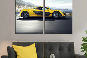 Картина на полотні KIL Art Стильний жовтий McLaren P1 111x81 см (1370-2)