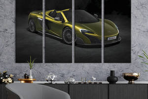 Картина на холсте KIL Art Суперкар McLaren 675LT с открытым верхом 209x133 см (1361-41)