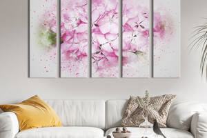Картина на холсте KIL Art Светлые розовые цветы 132x80 см (822-51)