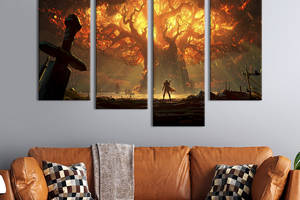Картина на холсте KIL Art Сильвана Ветрокрылая сжигает Тельдрассил, WoW 149x106 см (1528-42)