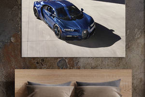 Картина на холсте KIL Art Синий Bugatti Chiron 122x81 см (1299-1)
