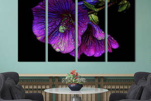 Картина на холсте KIL Art Сияющие неоновые цветы 209x133 см (1001-41)