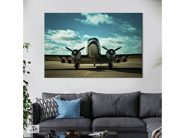 Картина на холсте KIL Art Сияющий самолёт 75x50 см (1380-1)