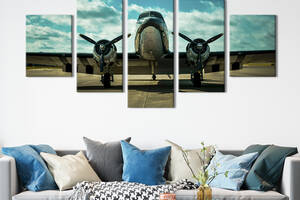 Картина на полотні KIL Art Сяючий літак на злітній смузі 162x80 см (1380-52)