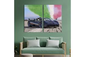 Картина на холсте KIL Art Тёмно-синий Pagani Huayra Tricolore 111x81 см (1272-2)