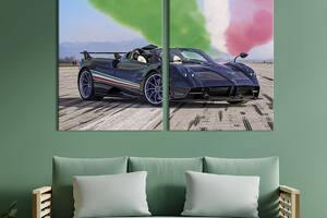 Картина на холсте KIL Art Тёмно-синий Pagani Huayra Tricolore 111x81 см (1272-2)