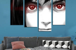 Картина на холсте KIL Art Тёмноволосая девушка с алыми глазами 129x90 см (1502-42)