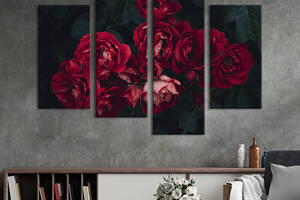 Картина на холсте KIL Art Тёмные красные розы 129x90 см (924-42)