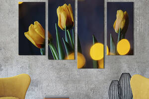 Картина на холсте KIL Art Три красивых жёлтых тюльпанов 89x56 см (923-42)