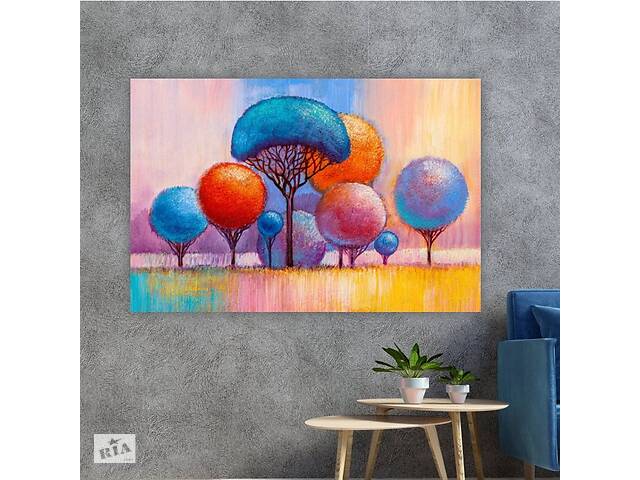 Картина на холсте KIL Art Цветные пушистые деревья 51x34 см (318)