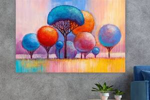 Картина на полотні KIL Art Кольорові пухнасті дерева 81x54 см (318)