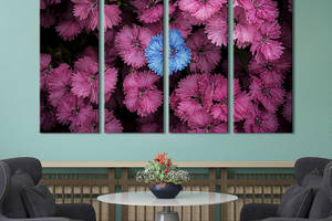 Картина на холсте KIL Art Цветущие розовые васильки 149x93 см (909-41)