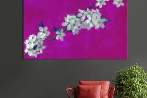 Картина на холсте KIL Art Цветы белой вишни 75x50 см (874-1)