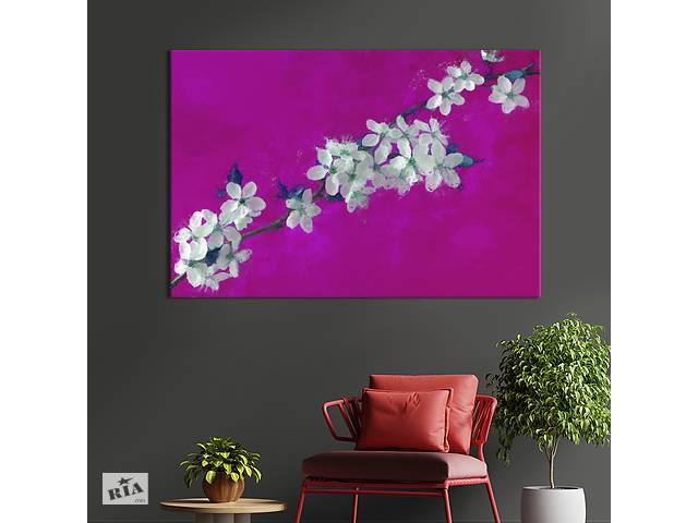 Картина на холсте KIL Art Цветы белой вишни 75x50 см (874-1)