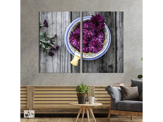 Картина на холсте KIL Art Цветы фиолетовой хризантемы 71x51 см (781-2)