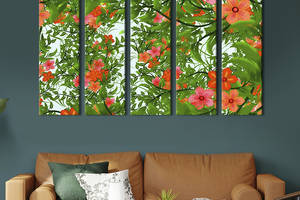 Картина на холсте KIL Art Цветы оранжевого гибискуса 155x95 см (775-51)