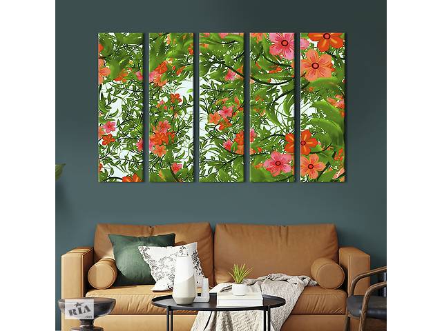 Картина на холсте KIL Art Цветы оранжевого гибискуса 155x95 см (775-51)