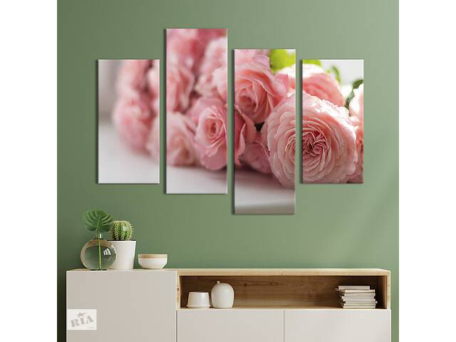 Картина на холсте KIL Art Цветы роз нежно-розового цвета 89x56 см (960-42)