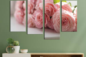 Картина на холсте KIL Art Цветы роз нежно-розового цвета 149x106 см (960-42)