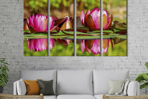 Картина на холсте KIL Art Цветы розового лотоса 149x93 см (1014-41)