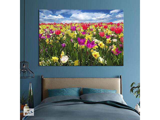 Картина на холсте KIL Art Тюльпановое поле 75x50 см (1006-1)