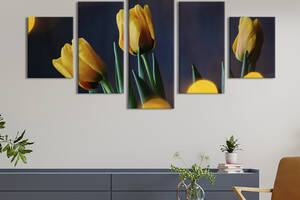 Картина на холсте KIL Art Тюльпаны и сияющие огни 187x94 см (923-52)