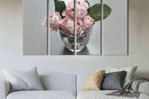 Картина на холсте KIL Art Утонченные розовые розы 209x133 см (844-41)