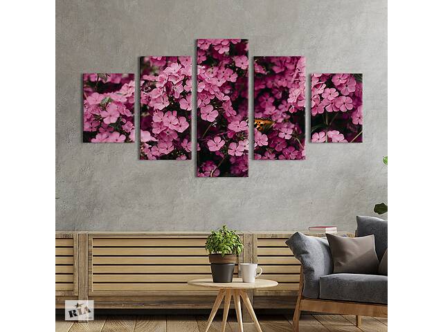 Картина на холсте KIL Art Великолепные розовые цветы флоксы 112x54 см (925-52)