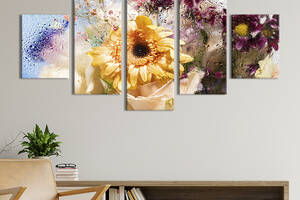 Картина на холсте KIL Art Великолепные садовые цветы 112x54 см (939-52)
