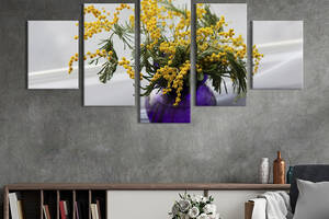 Картина на холсте KIL Art Великолепный букет мимозы 112x54 см (896-52)