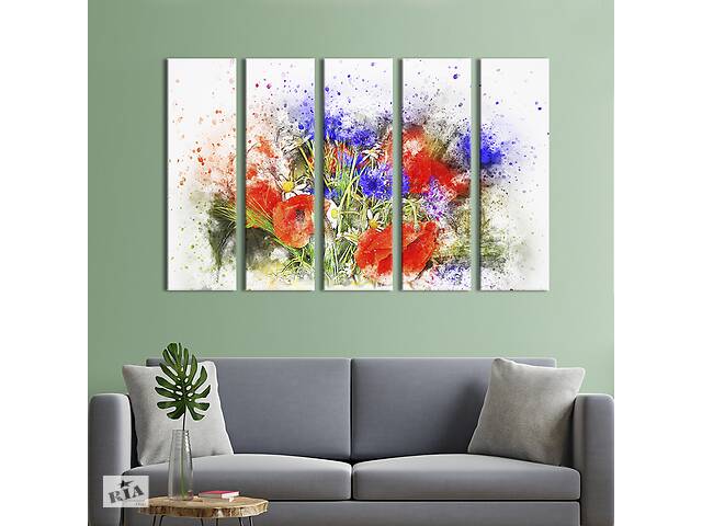Картина на холсте KIL Art Великолепный букет полевых цветов 155x95 см (818-51)