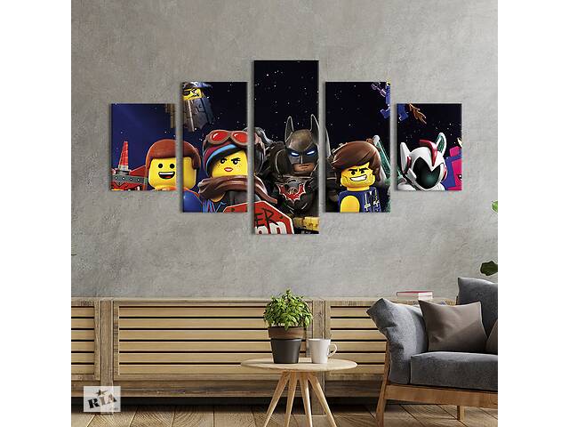 Картина на холсте KIL Art Веселые персонажи Лего Фильма 162x80 см (1516-52)