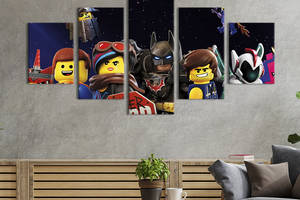 Картина на холсте KIL Art Веселые персонажи Лего Фильма 187x94 см (1516-52)