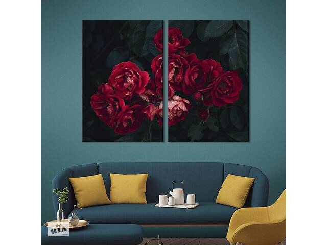 Картина на холсте KIL Art Ветка с красными розами 71x51 см (924-2)