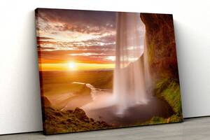 Картина на холсте KIL Art Водопад на закате 51x34 см (406)