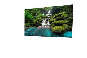 Картина на полотні KIL Art Водоспад у зеленому лісі 81x54 см (332)