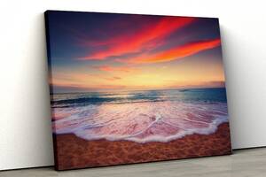 Картина на полотні KIL Art Хвиля на заході сонця 122x81 см (324)