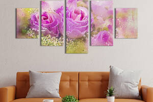 Картина на холсте KIL Art Волшебная красота розовых роз 162x80 см (866-52)