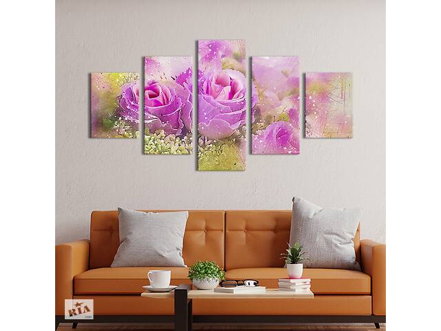 Картина на холсте KIL Art Волшебная красота розовых роз 187x94 см (866-52)