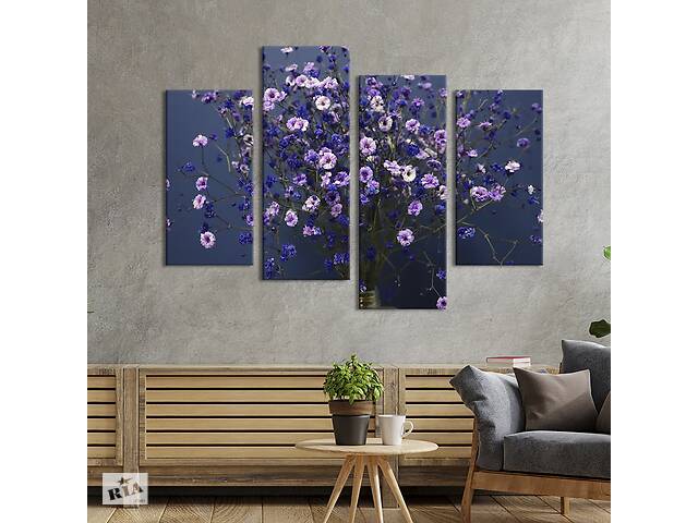 Картина на холсте KIL Art Волшебные синие полевые цветы 89x56 см (869-42)