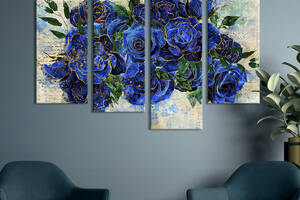 Картина на холсте KIL Art Волшебные синие розы 129x90 см (989-42)