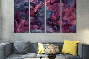 Картина на холсте KIL Art Волшебные цветы и бабочки 209x133 см (887-41)