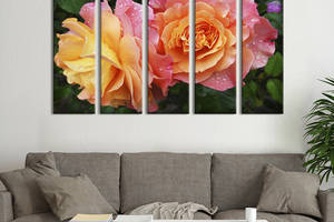 Картина на холсте KIL Art Волшебные жёлто-розовые розы 155x95 см (847-51)