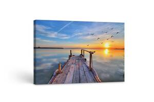 Картина на холсте KIL Art Восход солнца над озером 122x81 см (385)