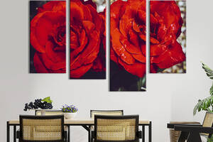 Картина на холсте KIL Art Восхитительные алые розы 89x56 см (910-42)
