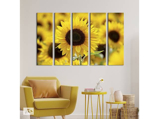 Картина на холсте KIL Art Восхитительные жёлтые подсолнухи 87x50 см (952-51)