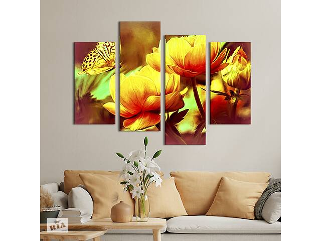 Картина на холсте KIL Art Восхитительные жёлтые тюльпаны 129x90 см (788-42)