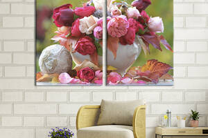 Картина на холсте KIL Art Восхитительный букет садовых роз 111x81 см (977-2)
