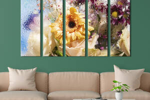 Картина на холсте KIL Art Восхитительный букет садовых цветов 155x95 см (939-51)