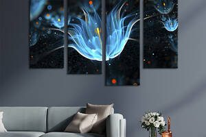 Картина на холсте KIL Art Воздушный голубой цветок 149x106 см (1013-42)